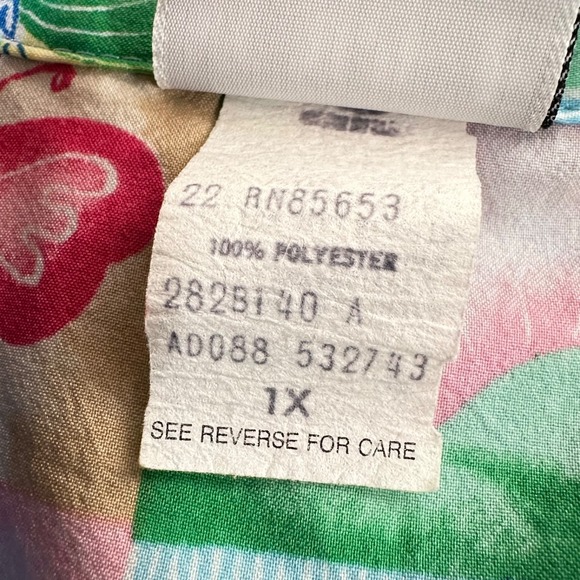 Vintage Women Grandma Kitsch Maximalist Patchwork Motif Windbreaker Sz 1X Nylon - Picture 6 of 8